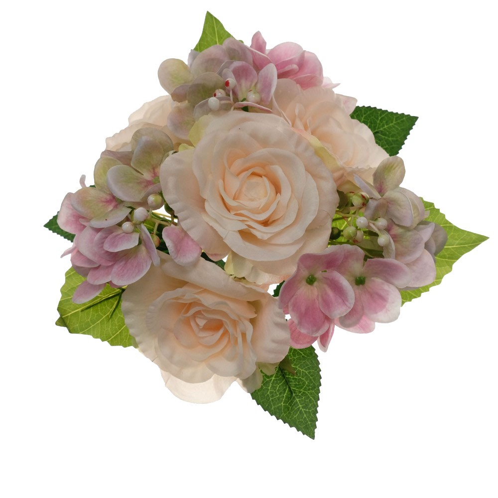 27cm rose hydrangea bouquet x7 LY16605